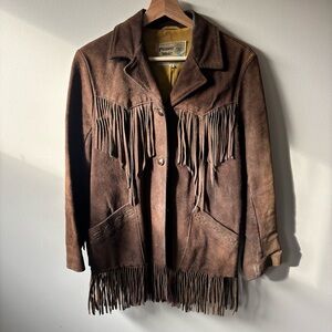Pioneer Wear Vintage Brown Suede Fringe Jacket